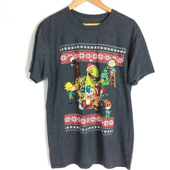 4/$25 Nickelodeon 90s Cast T Shirt Retro Graphic Cartoon Ugly Christmas Men L - Picture 3 of 8